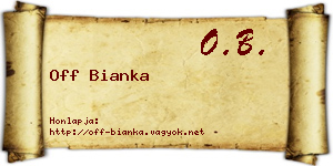 Off Bianka névjegykártya